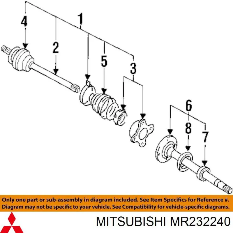 Fuelle, palier delantero exterior Mitsubishi MR232240 precio, desde 9,57 EUR