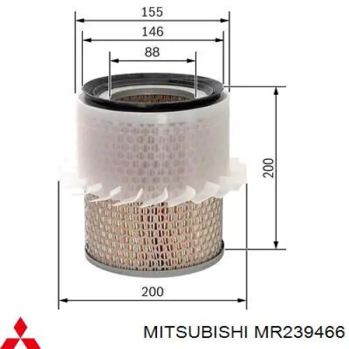 Filtro de aire MITSUBISHI MR239466