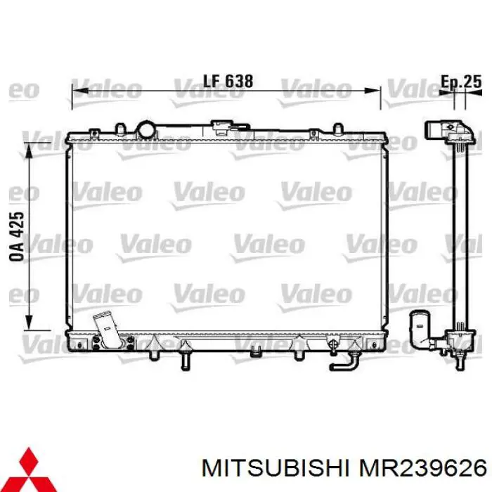 Radiador MR239626 Mitsubishi