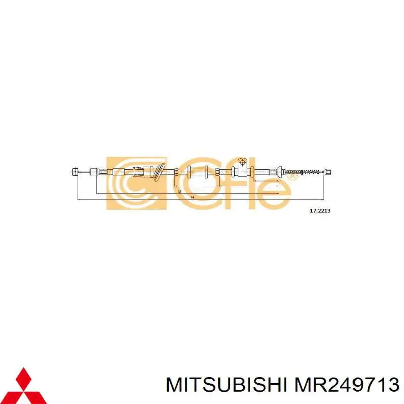 MR249713 Mitsubishi cable de freno de mano trasero izquierdo