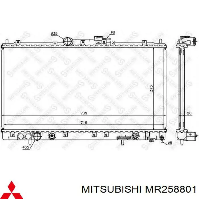 MR258801 Mitsubishi radiador