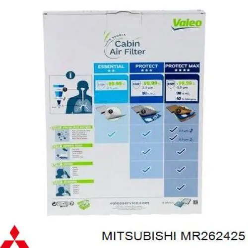 Filtro de cabina Mitsubishi MR262425 precio, desde 12,78 EUR