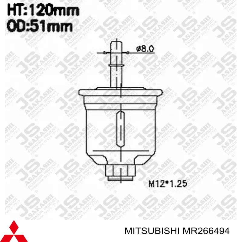 MR266494 Mitsubishi filtro combustible