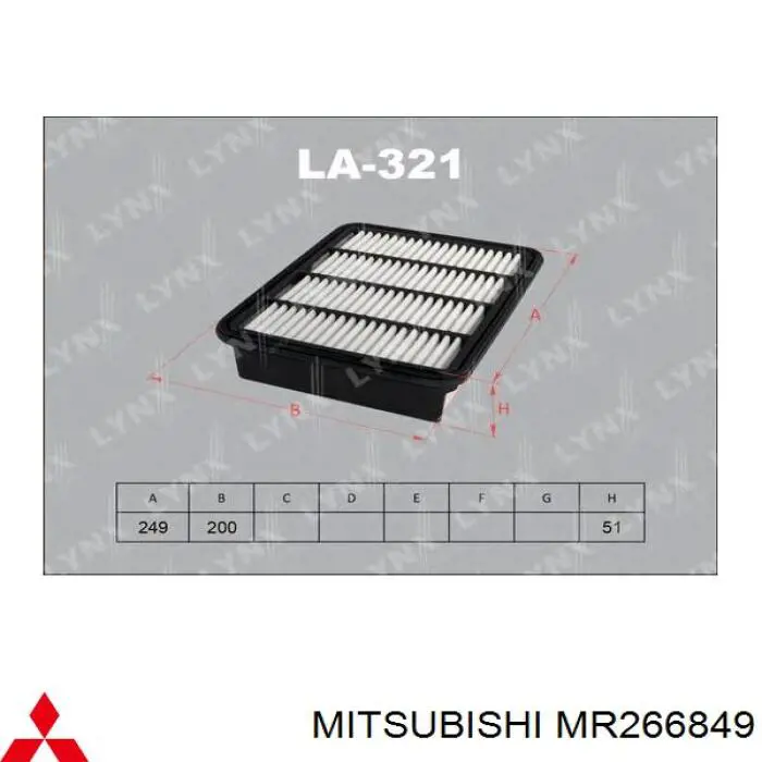 Filtro de aire MR266849 Mitsubishi