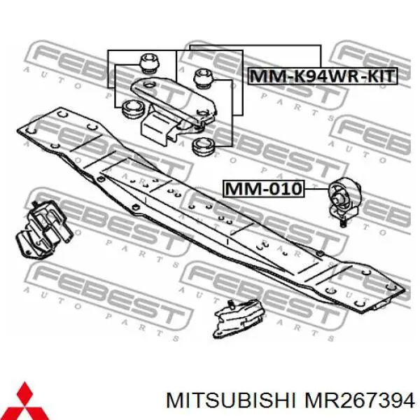 MR267394 Mitsubishi montaje de transmision (montaje de caja de cambios)