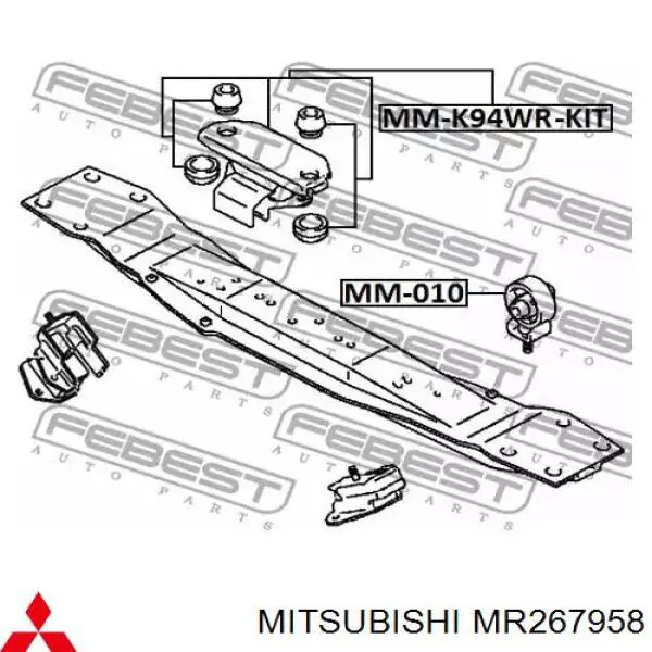 Suspensión, cuerpo del eje delantero longitudinal para Mitsubishi Pajero (K90)