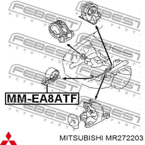 MR272203 Mitsubishi soporte motor delantero