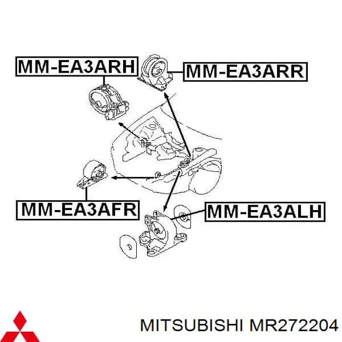 MR272204 Mitsubishi soporte de motor trasero