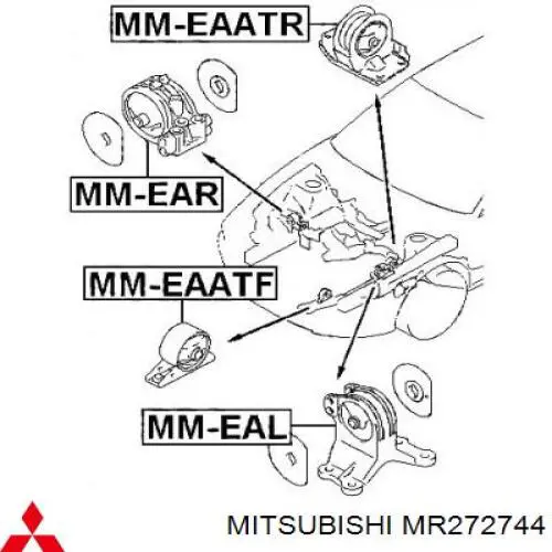 MR272744 Mitsubishi soporte motor izquierdo