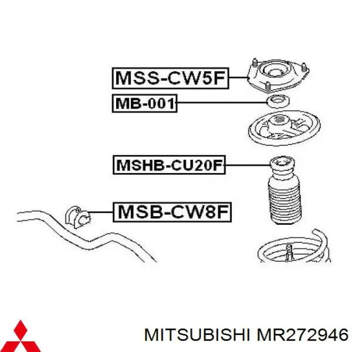 Comprar MR272946 Mitsubishi Rodamiento de soporte del amortiguador delantero