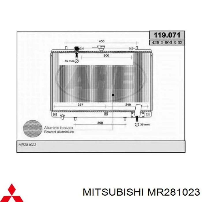 MR281023 Mitsubishi radiador