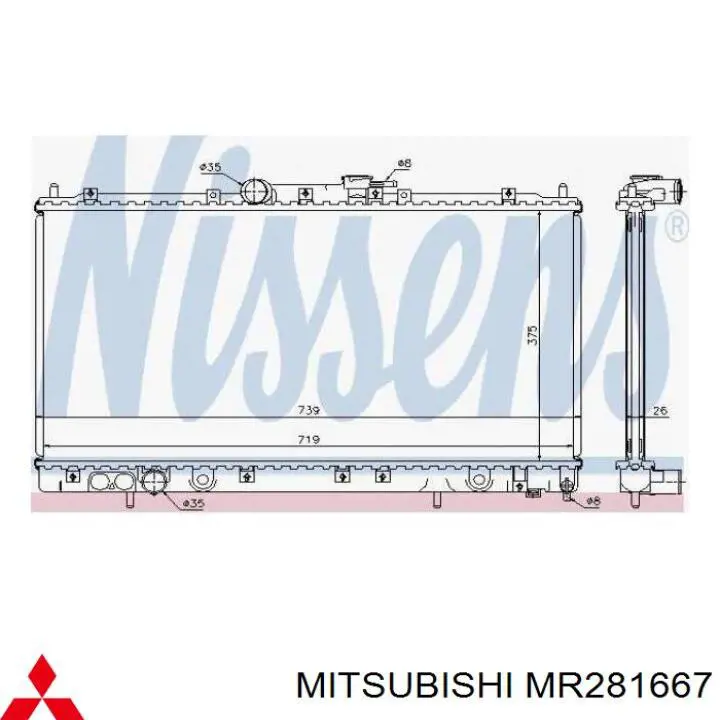 MR281667 Mitsubishi radiador