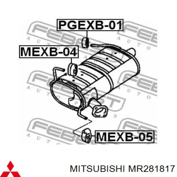 MR281817 Mitsubishi soporte, silenciador