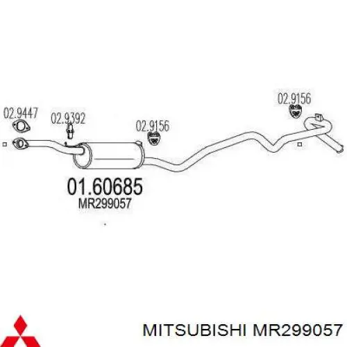 Silencioso trasero para Mitsubishi L 400 (PAOV)