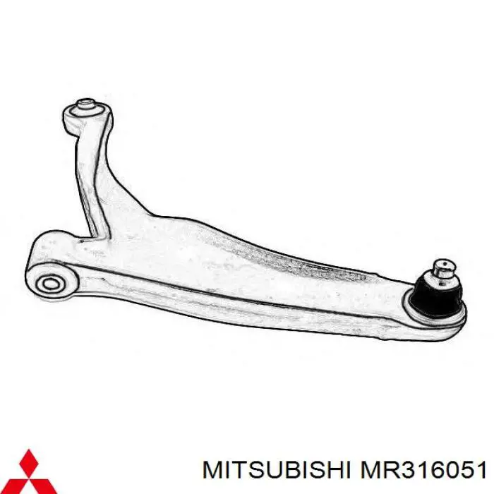 MR316051 Mitsubishi barra oscilante, suspensión de ruedas delantera, inferior izquierda