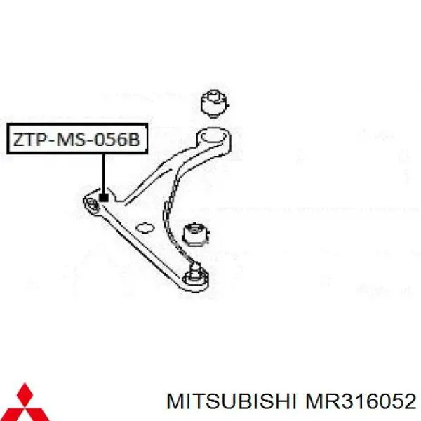 MR316052 Mitsubishi barra oscilante, suspensión de ruedas delantera, inferior derecha