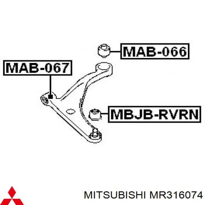 MR316074 Mitsubishi Silentblock de brazo de suspensión delantero inferior