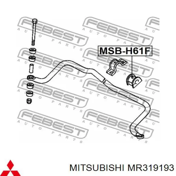 Soporte estabilizador, Eje delantero para Mitsubishi Pajero (H60, H70)