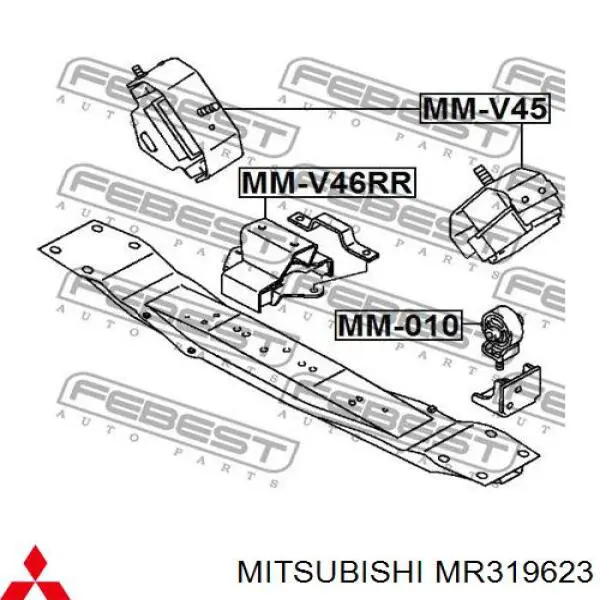 Soporte de motor trasero MR319623 Mitsubishi