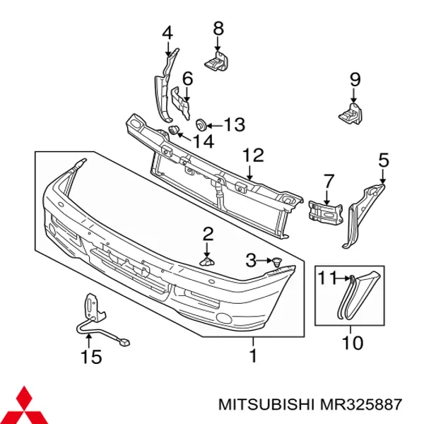 MR325887 Mitsubishi paragolpes delantero