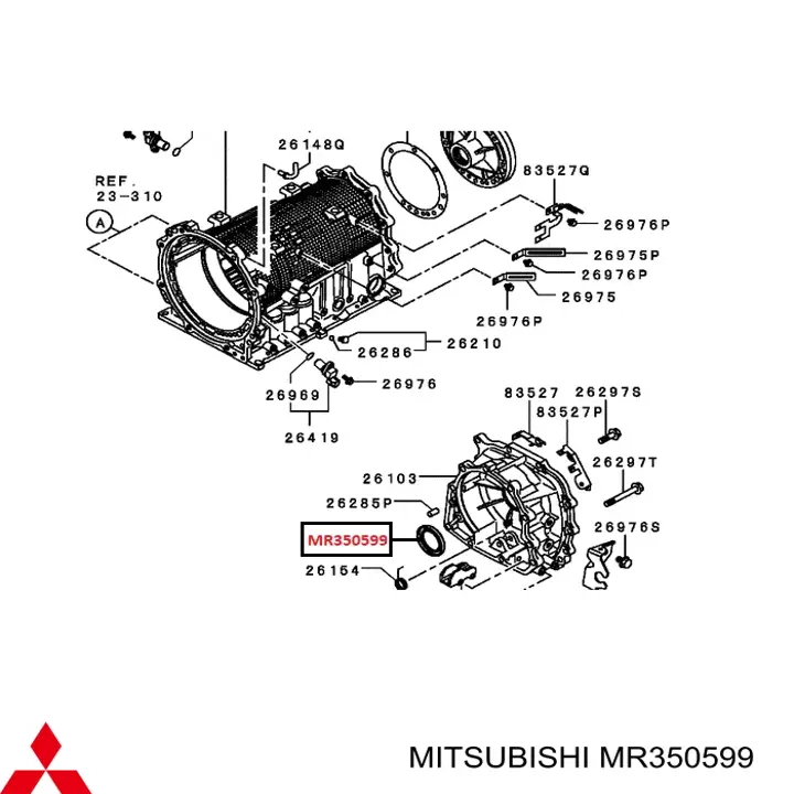 Comprar MR350599 Mitsubishi Retén del eje primario de la transmisión