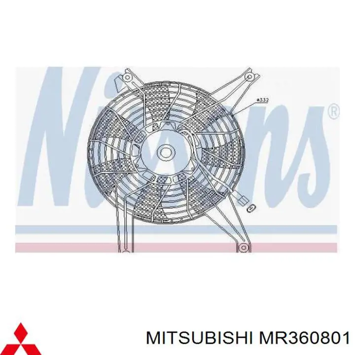 Difusor del radiador del aire acondicionado con ventilador y motor Mitsubishi MR360801 precio, desde 120,52 EUR