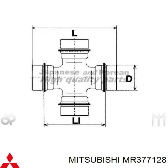 MR377128 Mitsubishi cruceta de árbol de cardán trasero