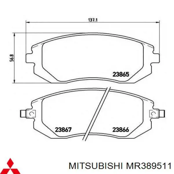 Pastillas de freno MR389511 Mitsubishi
