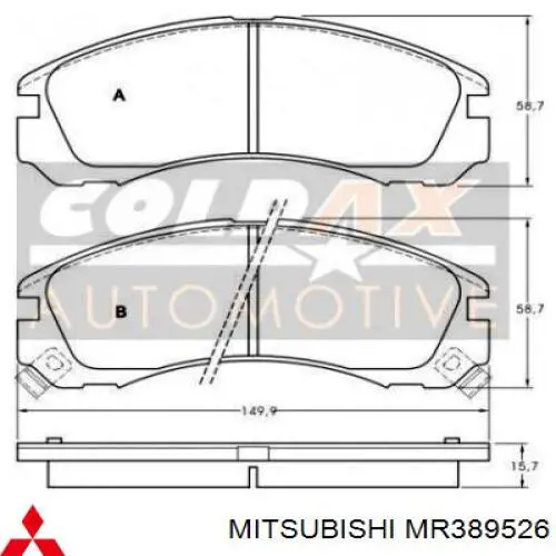 MR389526 Mitsubishi Pastillas delanteras