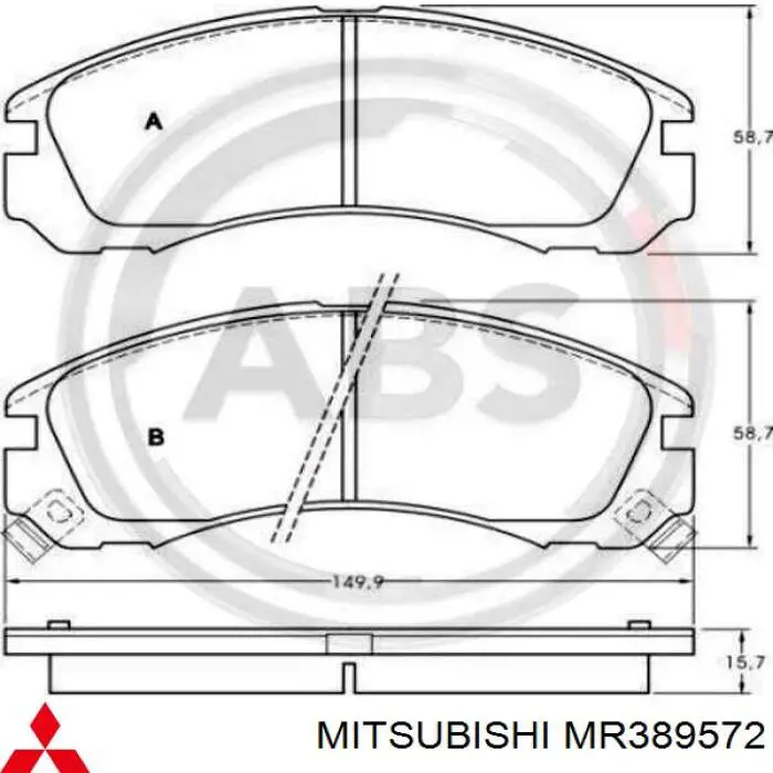 MR389572 Mitsubishi pastillas de freno traseras