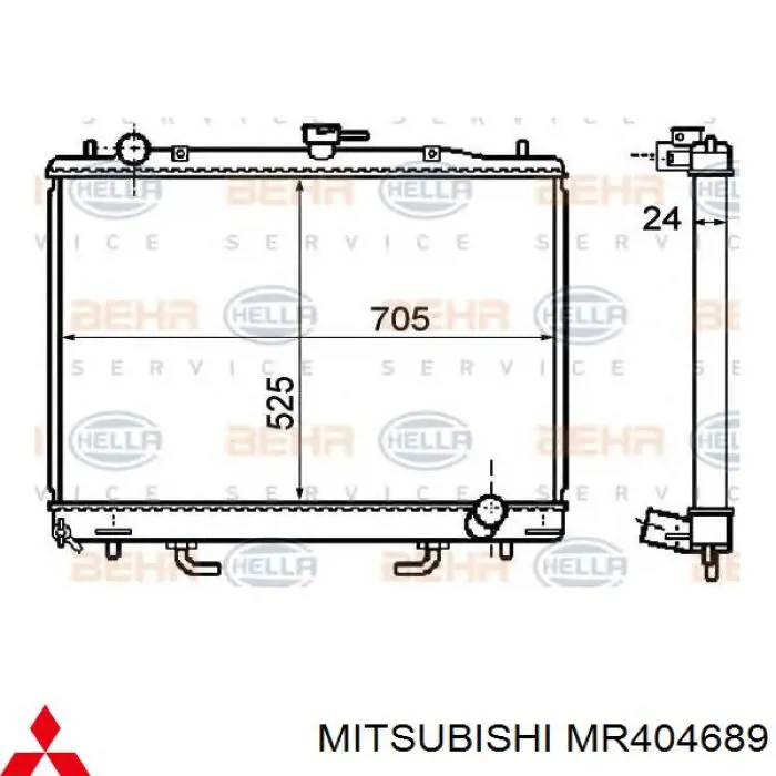 Comprar MR404689 Mitsubishi Radiador de auto