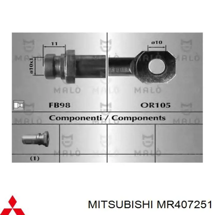 MR407251 Mitsubishi latiguillo de freno trasero