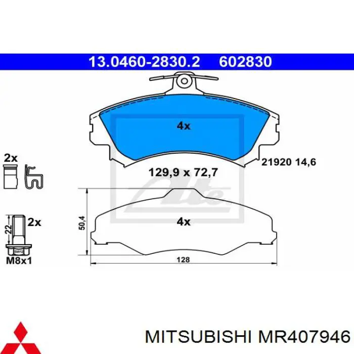 Comprar MR407946 Mitsubishi Pastillas delanteras de freno