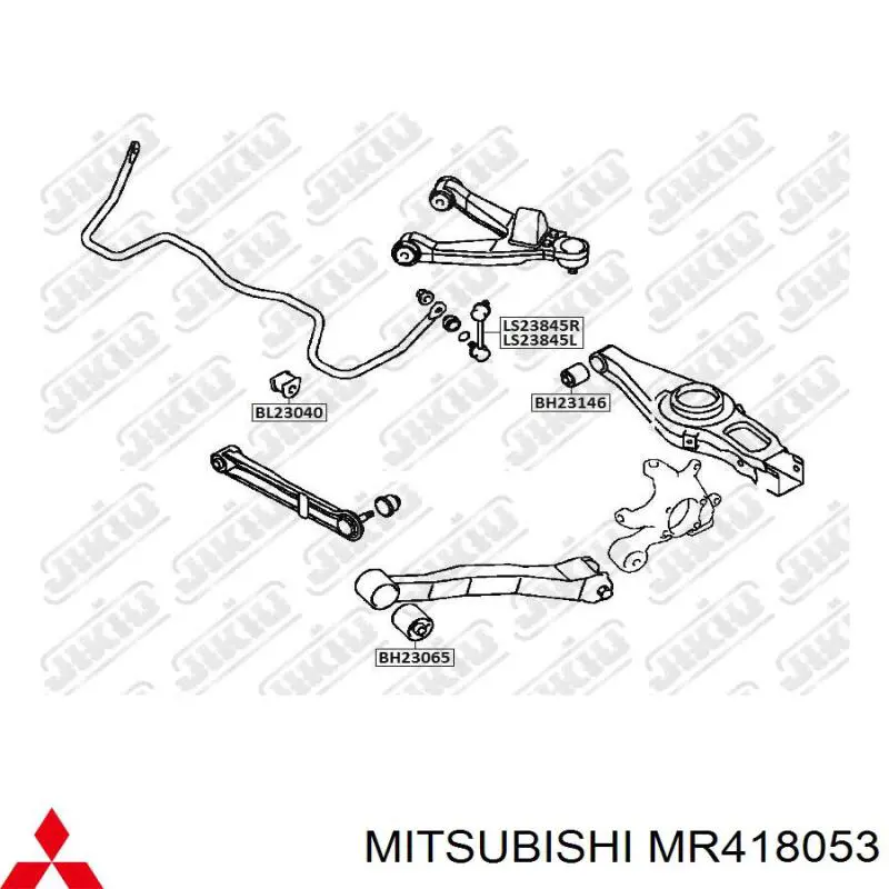 MR418053 Mitsubishi barra estabilizadora trasera derecha