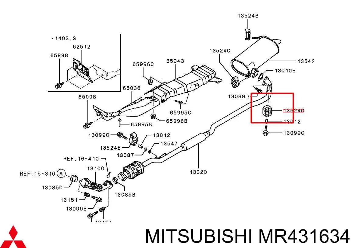 Almohadilla de tope silenciador Mitsubishi MR431634 precio, desde 1,62 EUR