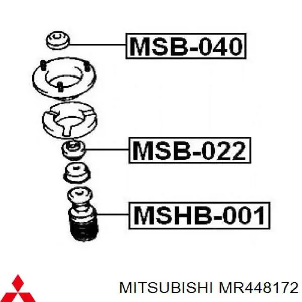MR448172 Mitsubishi tope de amortiguador delantero, suspensión + fuelle