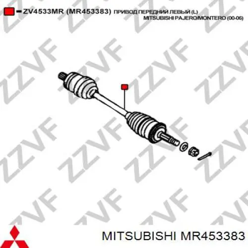 Árbol de transmisión delantero izquierdo para Mitsubishi Pajero 