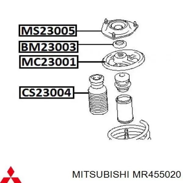 Almohadilla de tope, suspensión delantera para Mitsubishi Airtrek (CU)