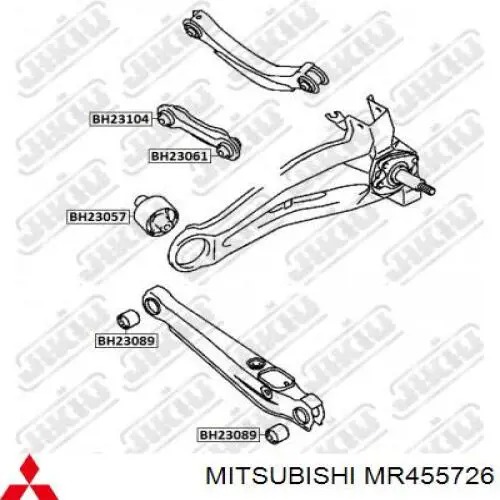 MR455726 Mitsubishi bloque silencioso trasero brazo trasero delantero