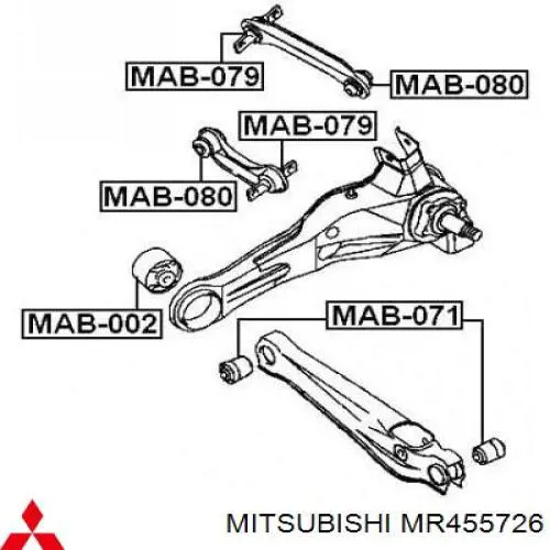 Comprar MR455726 Mitsubishi Buje delantero del brazo longitudinal trasero