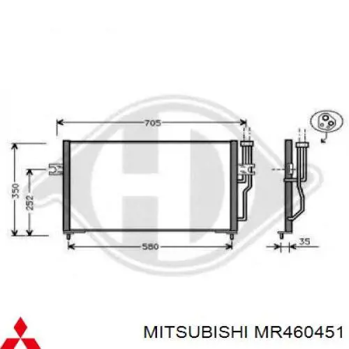 Comprar MR460451 Mitsubishi Condensador de aire acondicionado