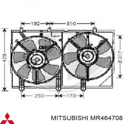 MR464708 Chrysler rodete ventilador, refrigeración de motor derecho