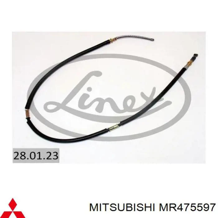 MR475597 Mitsubishi cable de freno de mano trasero izquierdo