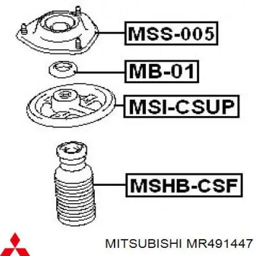 Comprar MR491447 Mitsubishi Plato superior metálico del resorte delantero