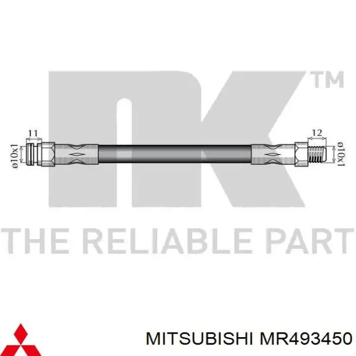 MR493450 Mitsubishi latiguillo de freno trasero
