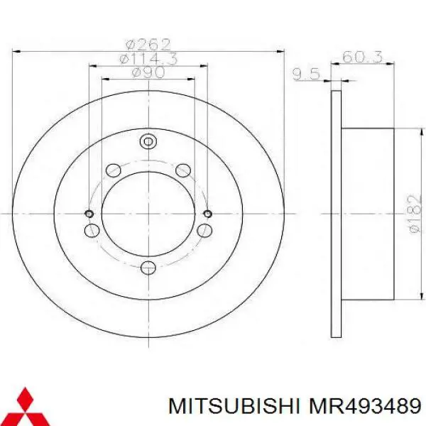 Disco de freno trasero Mitsubishi MR493489 precio, desde 39,11 EUR