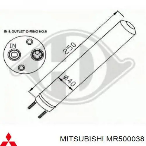 MR500038 Mitsubishi receptor-secador del aire acondicionado
