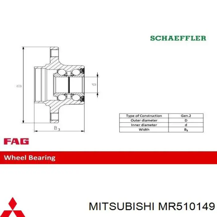 Buje de rueda Mitsubishi MR510149 precio, desde 36,13 EUR
