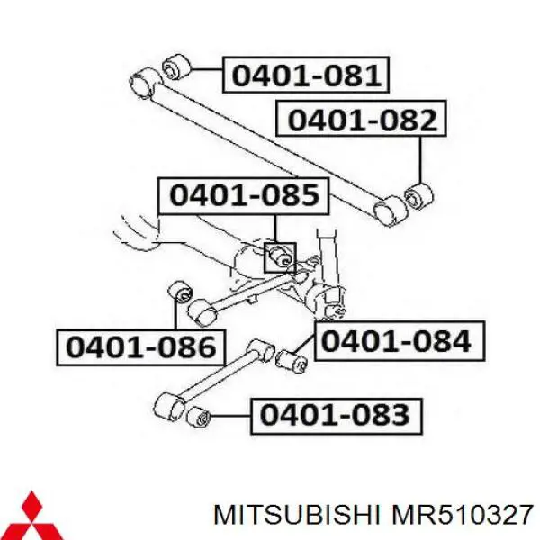 Suspensión, brazo oscilante, eje trasero, superior Mitsubishi Pajero PININ (H60, H70)