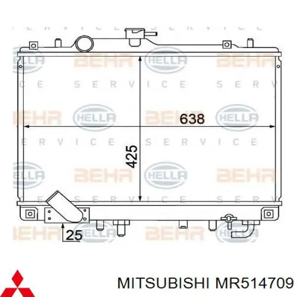 MR514709 Mitsubishi radiador refrigeración del motor